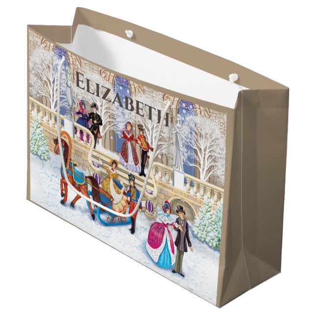 Winterwanderung Meine Damen und Herren Große Geschenktüte (Vorderseite Schrägansicht)
