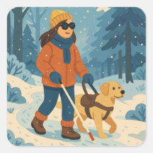 Winterwanderung mit Guide Dog - Square Sticker