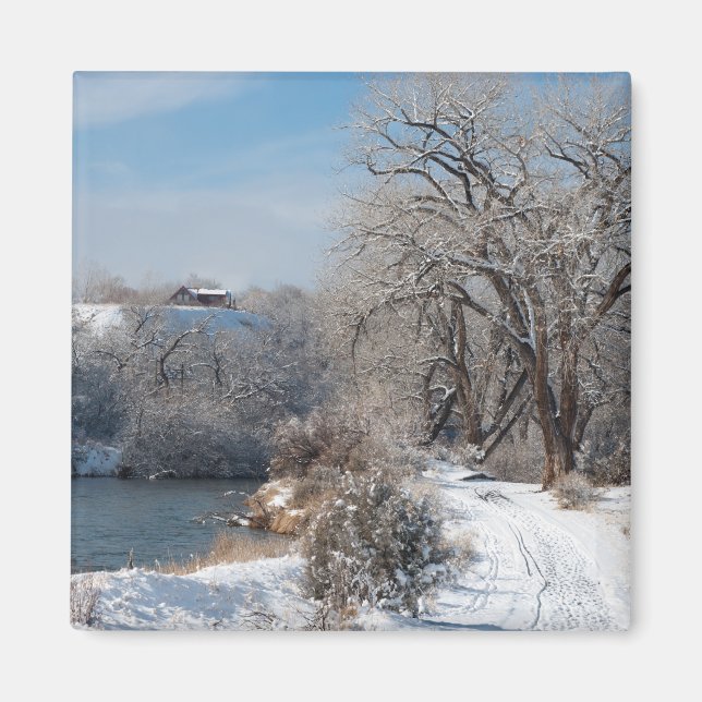 Winterwanderweg Weihnachtsmagnet Magnet (Vorne)