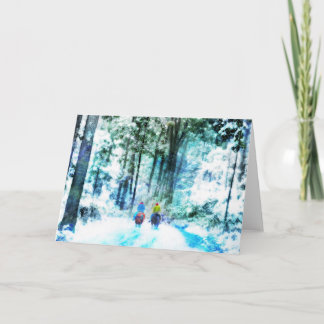 Winterwanderwege, Weihnachtskarten Feiertagskarte