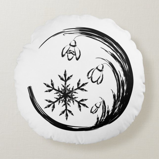 WinterWappen Rundes Kissen (Vorderseite)