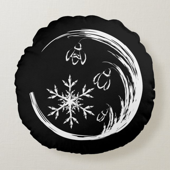 WinterWappen Rundes Kissen (Vorderseite)