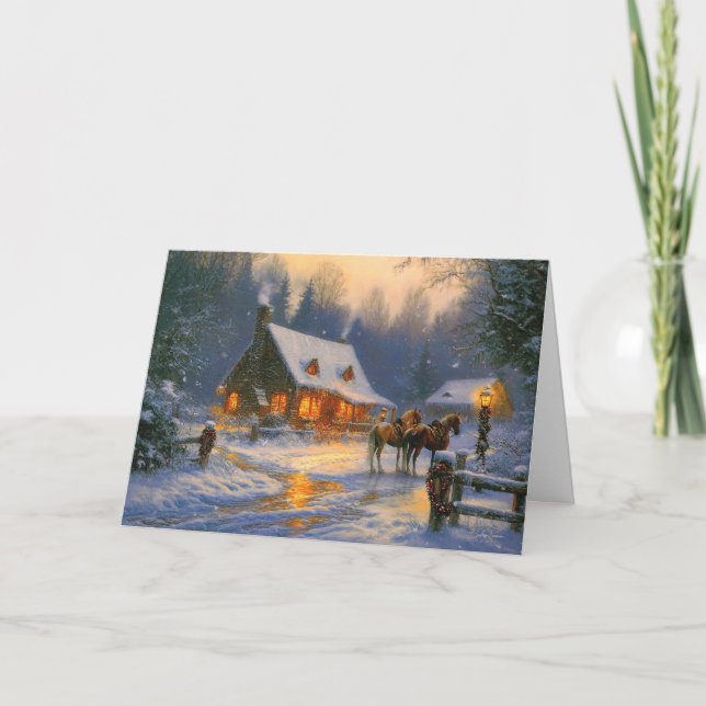 Winterwärme und Feiertage Grace Karte (Vorderseite)