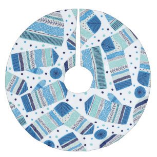 Winterwear: Gemütliches nahtloses Muster. Polyester Weihnachtsbaumdecke