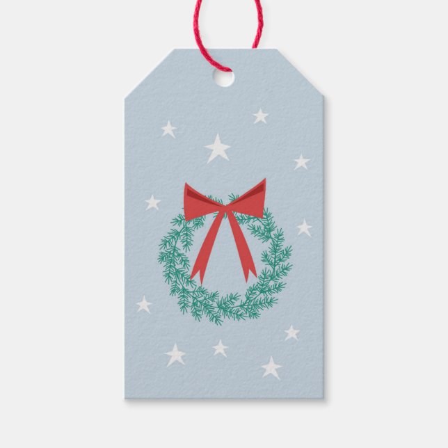 Winterweihenkrieg mit Bow Retro Inspiriert Geschenkanhänger (Vorderseite)