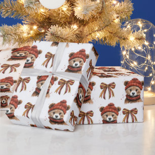 Winterweihnachtsbärenpapier Geschenkpapier