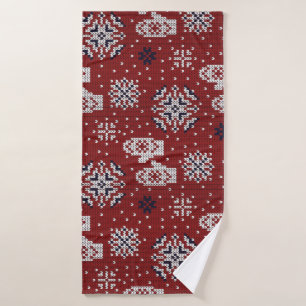 Winterweihnachtsdekorationsmuster Badehandtuch