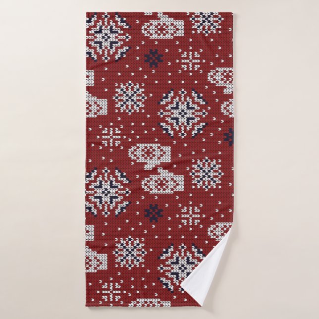Winterweihnachtsdekorationsmuster Badehandtuch (Badehandtuch)