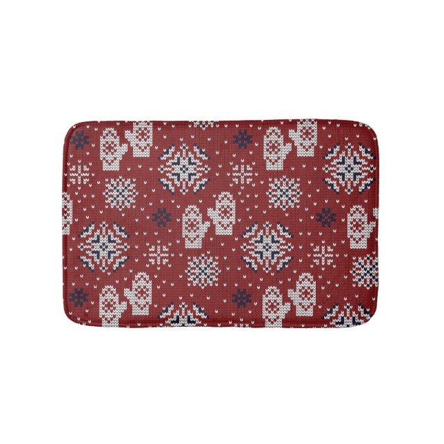 Winterweihnachtsdekorationsmuster Badematte (Vorderseite)