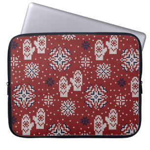 Winterweihnachtsdekorationsmuster Laptopschutzhülle