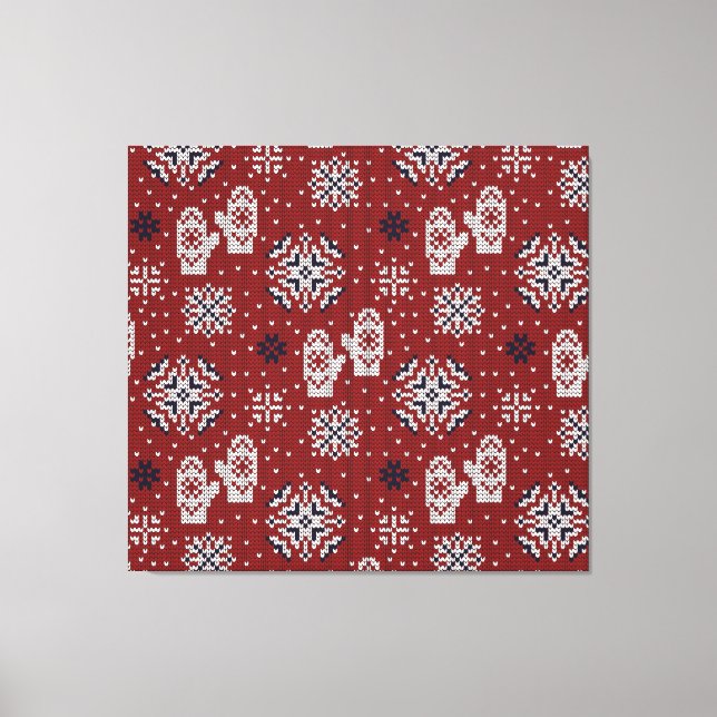 Winterweihnachtsdekorationsmuster Leinwanddruck (Vorderseite)