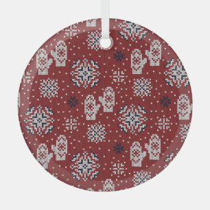 Winterweihnachtsdekorationsmuster Ornament Aus Glas