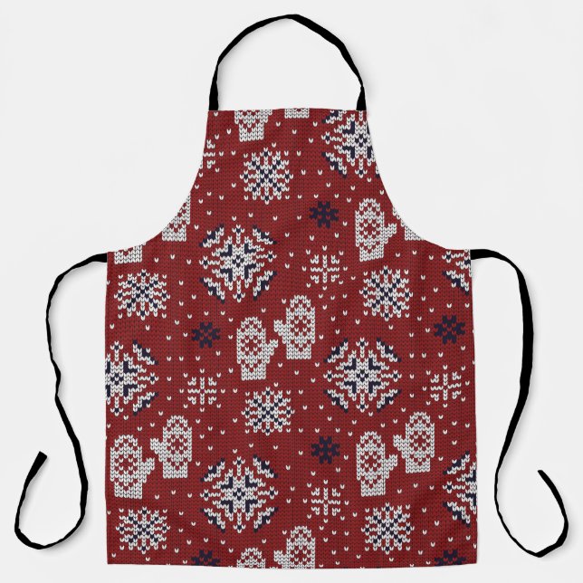 Winterweihnachtsdekorationsmuster Schürze (Vorderseite)
