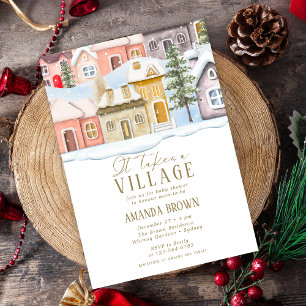 Winterweihnachtsfest Es braucht eine Village Baby  Einladung
