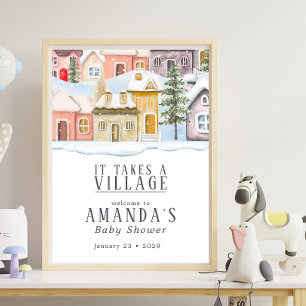 Winterweihnachtsfest Es braucht eine Village Baby  Poster