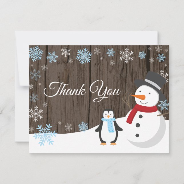 Winterweihnachtsfest Schneeflocken Danke Karte (Vorderseite)