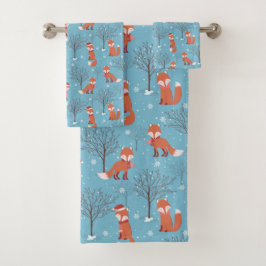Winterweihnachtsfox Badhandtuch Set
