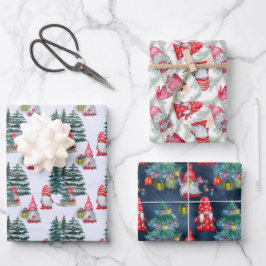 Winterweihnachtsgnomes Geschenkpapier Set