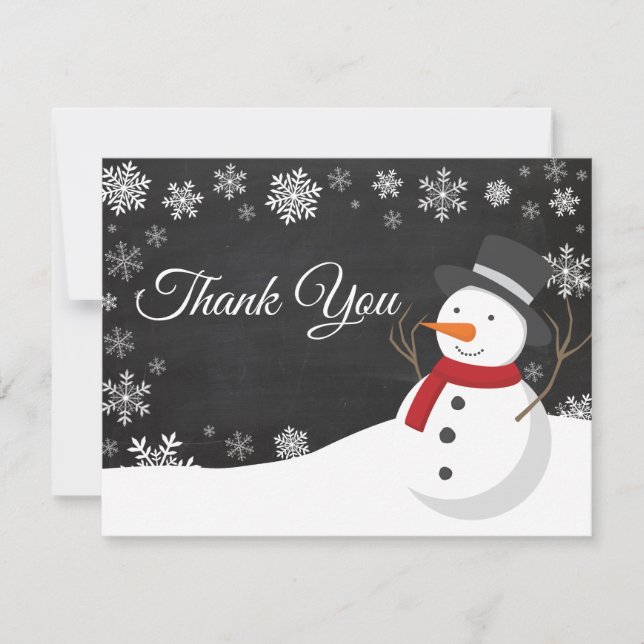 Winterweihnachtsschneeflocke Danke Karte (Vorderseite)