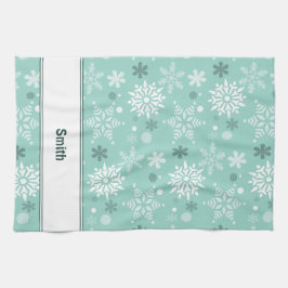Winterweihnachtszeit Türkis-Blau Geschirrtuch