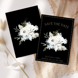 Winterweiße Blütenzeit und Schwarze Weihnachtszeit Save The Date