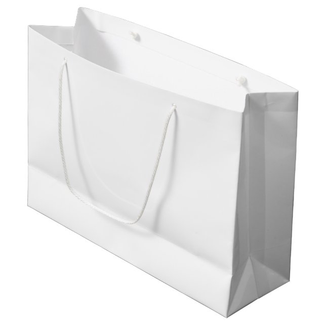 Winterweiße große Geschenktasche Große Geschenktüte (Vorderseite Schrägansicht)