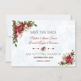 Winterweiße Poinsettia Schneeflocken Save the Date
