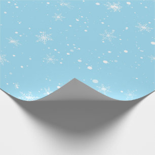 Winterweißer Schneeflocken Weihnachtsfest Blauer Geschenkpapier