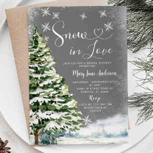 Winterweißschnee in Liebe Evergreen Brautparty Einladung