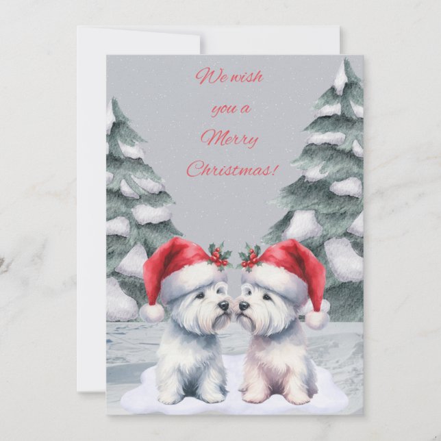 Winterwestie Weihnachtswunschkarte Feiertagskarte (Vorderseite)