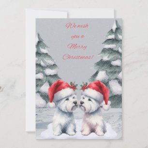 Winterwestie Weihnachtswunschkarte Feiertagskarte