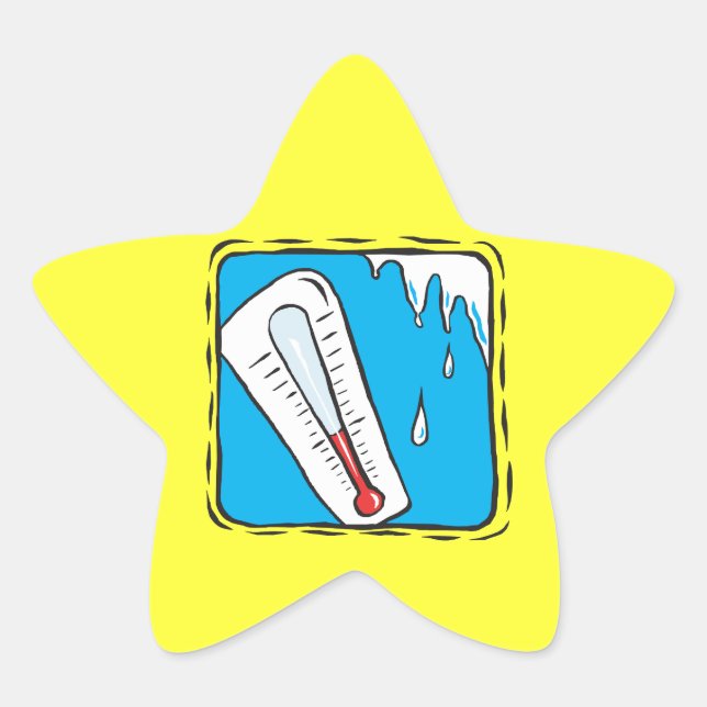 Winterwetter Stern-Aufkleber (Vorderseite)