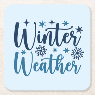 Winterwetter - Typografie des Schneeurlaubs Rechteckiger Pappuntersetzer