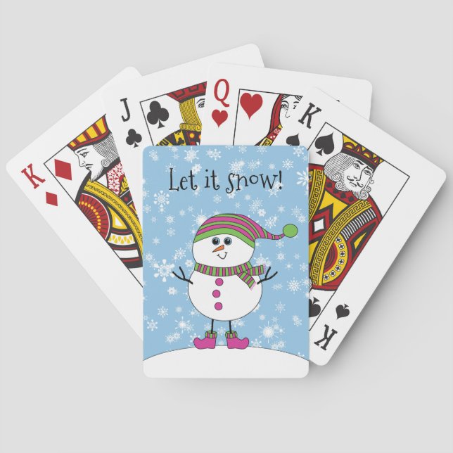 WinterWhimsy Snowman ließ es schneien Spielkarten (Rückseite)