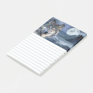 Winterwolf-Vollmond Post-it Klebezettel