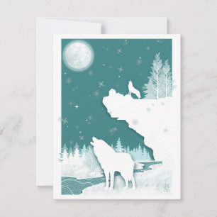 Winterwölfe Pauschalreise-Card Feiertagskarte