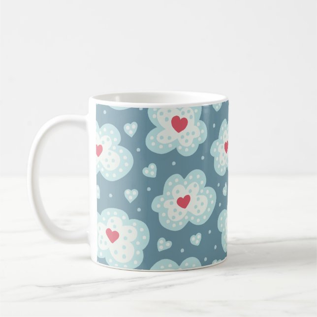 Winterwolken Schneeflocken Kaffeetasse (Links)
