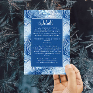 Winterwonderland Blaue Schneeflocken Hochzeitdetai Begleitkarte