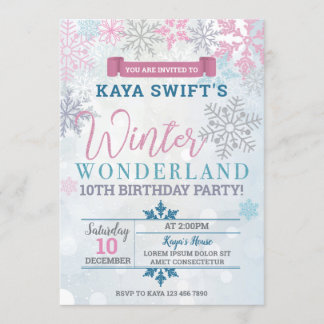 Winterwonderland Einladung zum Geburtstag