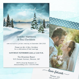 Winterwonderland Hochzeitsempfang Custom Foto Einladung