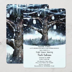 Winterwonderland Rustikales Brautparty Tremlichter Einladung