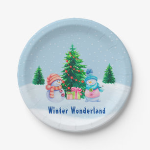 Winterwonderland Snowmen Papierplatte Pappteller