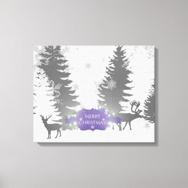 Winterwonderland Stretched Canvas Print - Lila Leinwanddruck (Vorderseite)