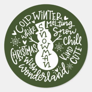 Winterwonderland-Typografie Runder Aufkleber