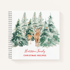 Winterwoodland Familienrezeptbuch Notizbuch