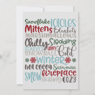 Winterwörter U-Bahn-Kunst Feiertagskarte