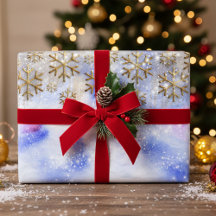 Winterwunder mit goldenen Glitterien Schneeflocken