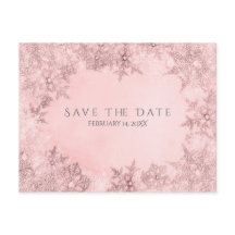 Winterwunder - Schneeflocken Save the Date rosa