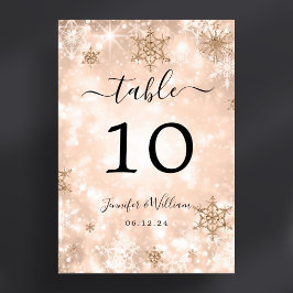 Winterwunder Weihnachten Hochzeit Rose Gold Tischnummer