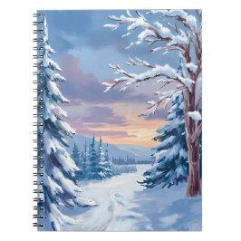 Winterwunderland | Bergschnee Naturmalerei  Notizblock